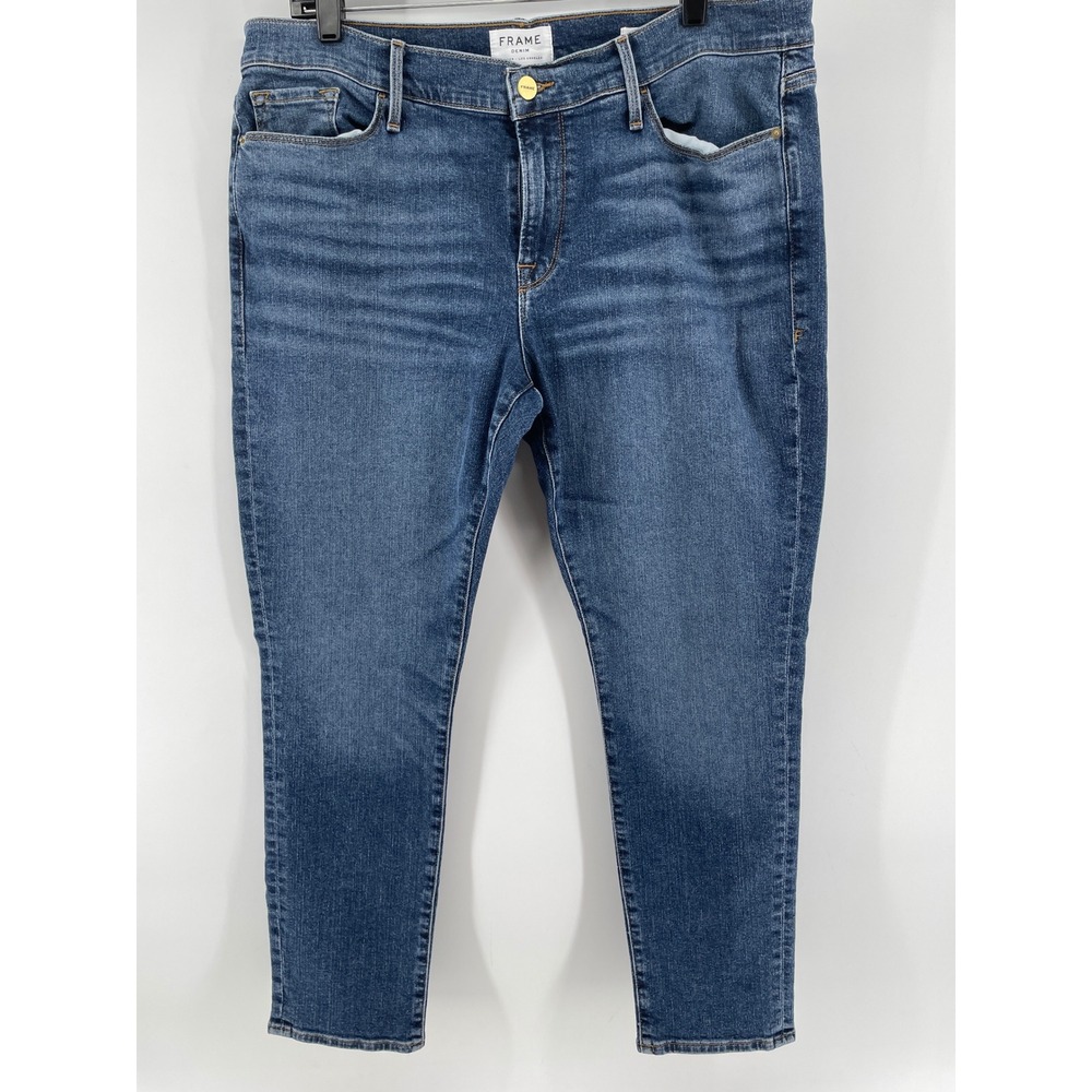 Frame Jeans Womens 32 Blue Medium Wash Stretch‎ Denim Skinny OPLQJ456